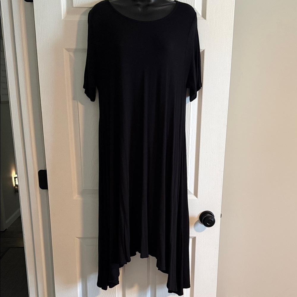 Agnes & Dora Black Asymmetrical Swing Dress